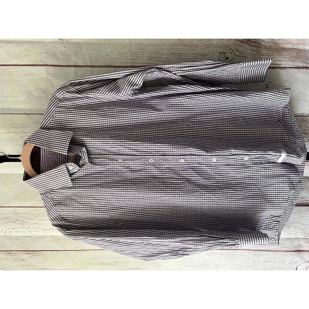 English Laundry Purple Checkered Dress Shirt -16 1/2 32-33